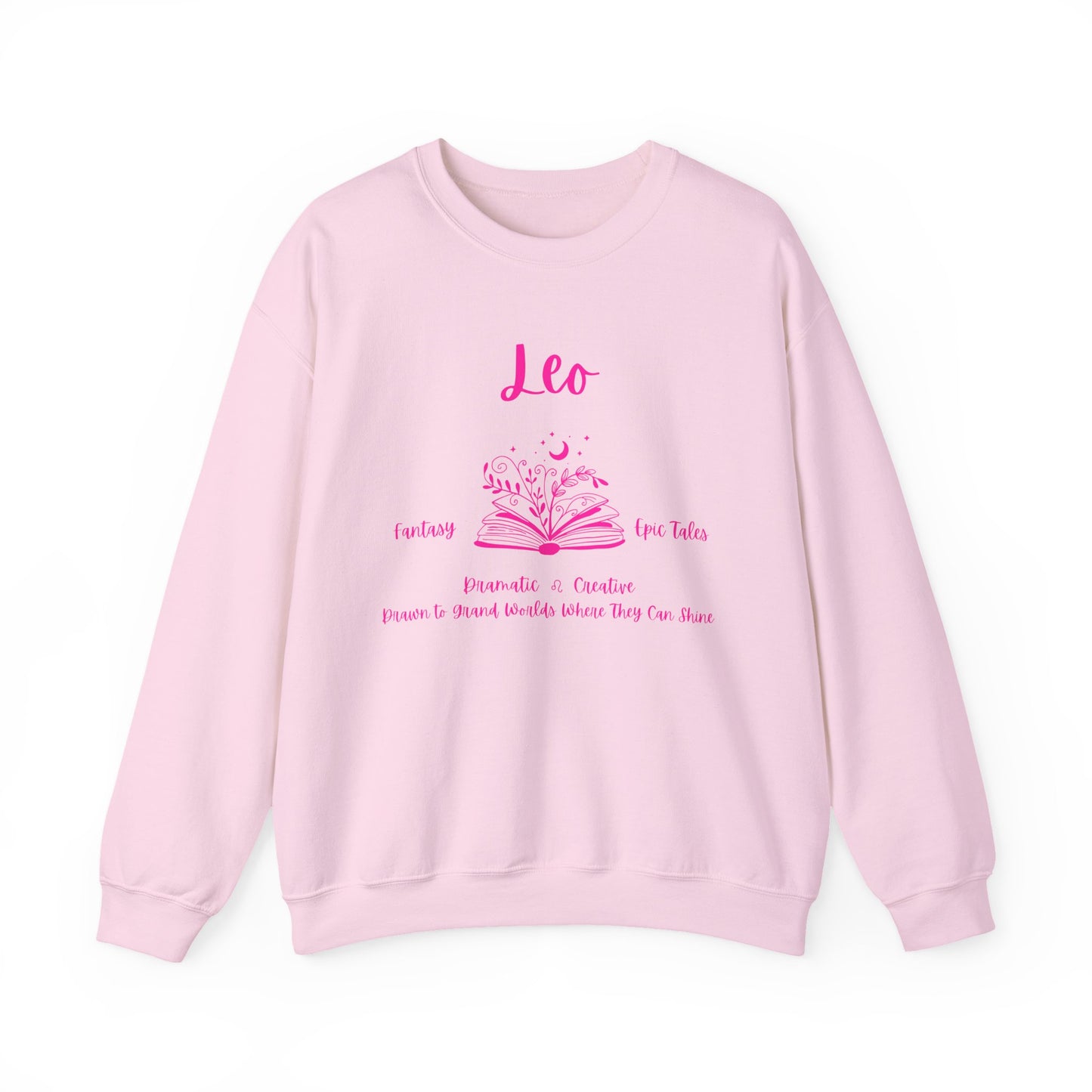 Leo Book Lover Sweatshirt , Book Lover Sweatshirt, Black, White or Light Pink, Bright Pink Design