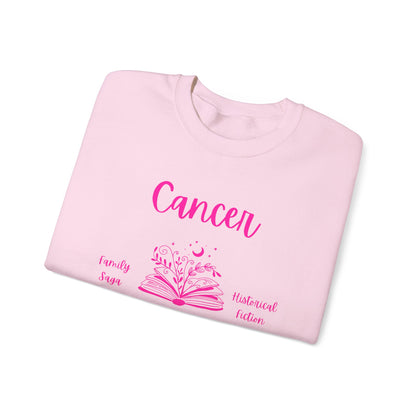 Cancer Zodiac Book Lover Sweatshirt,  Cozy Zodiac Sign Apparel, Cancer Birthday Present, Cancer Horoscope Sweatshirt,