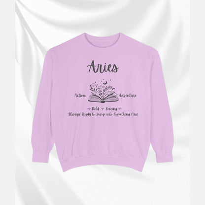 Aries Zodiac Sweatshirt, Cozy Astrology Gift, Horoscope Apparel, Astrology Sweatshirt, Unisex Gifts for Astrologers