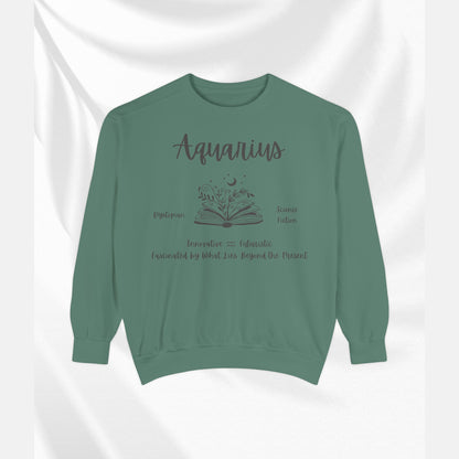 Aquarius Book Lover Sweatshirt, Zodiac Graphic Top, Literary Gift, Astrology Pullover,