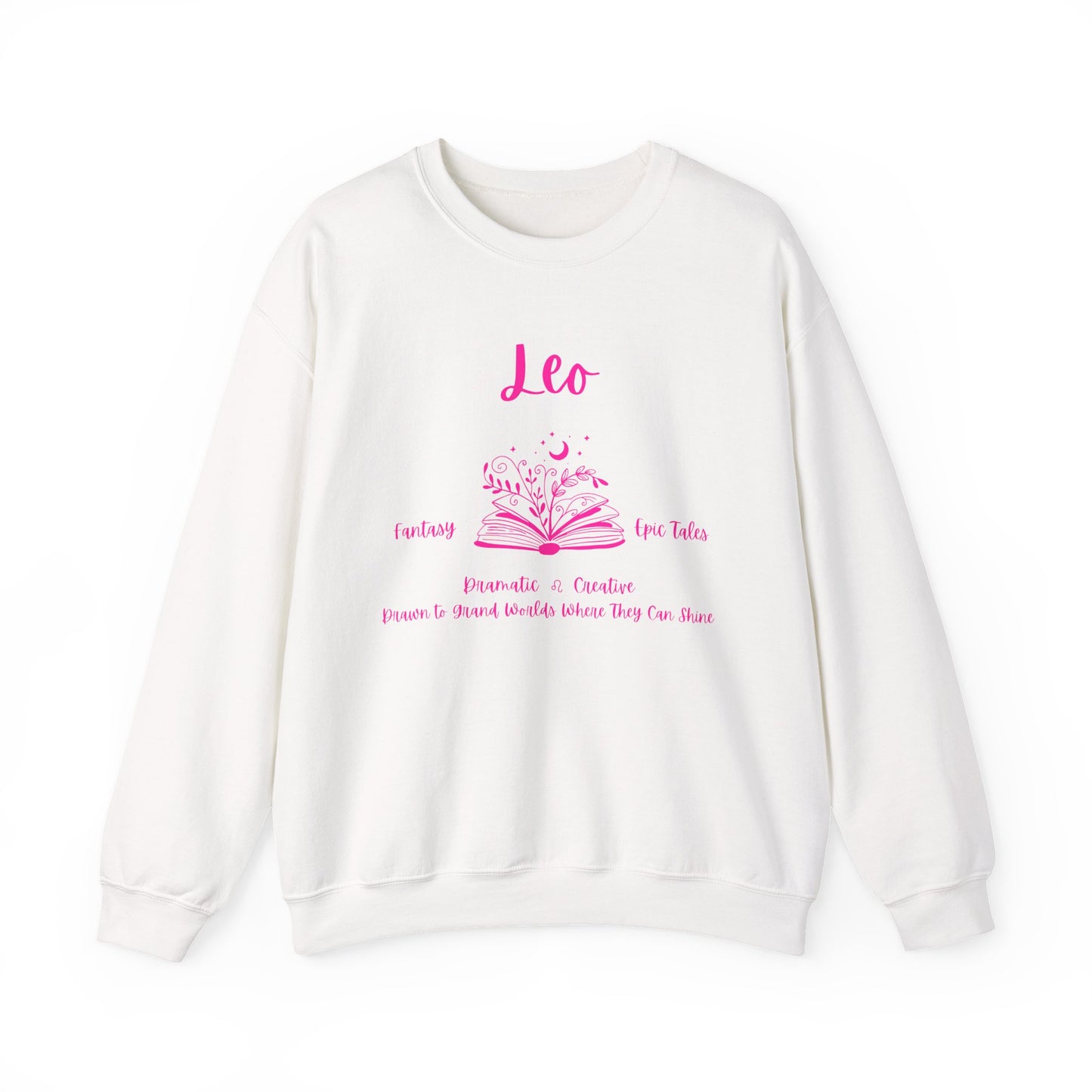 Leo Book Lover Sweatshirt , Book Lover Sweatshirt, Black, White or Light Pink, Bright Pink Design