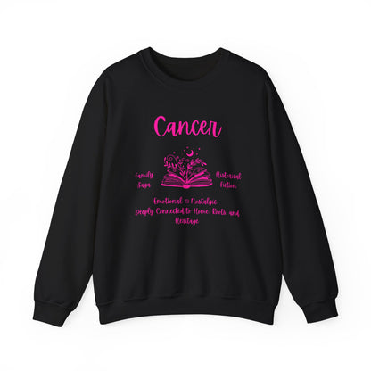 Cancer Zodiac Book Lover Sweatshirt,  Cozy Zodiac Sign Apparel, Cancer Birthday Present, Cancer Horoscope Sweatshirt,