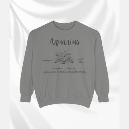 Aquarius Book Lover Sweatshirt, Zodiac Graphic Top, Literary Gift, Astrology Pullover,