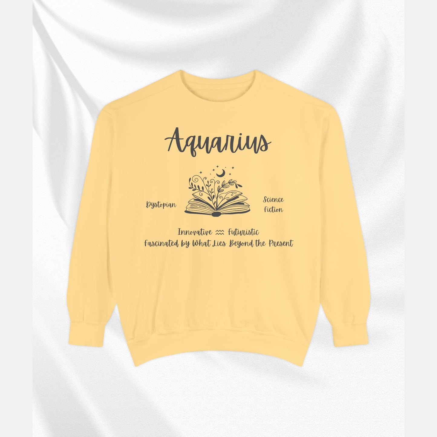 Aquarius Book Lover Sweatshirt, Zodiac Graphic Top, Literary Gift, Astrology Pullover,