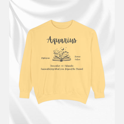 Aquarius Book Lover Sweatshirt, Zodiac Graphic Top, Literary Gift, Astrology Pullover,