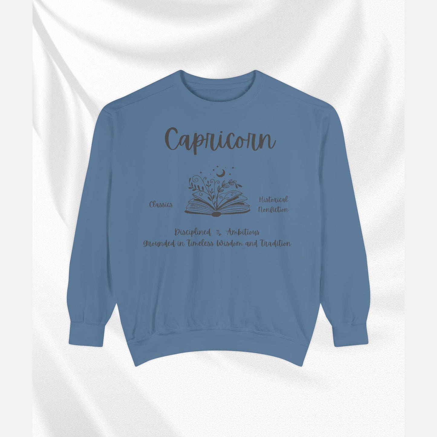 Capricorn Book Lover Sweatshirt, Capricorn zodiac long sleeve sweatshirt
