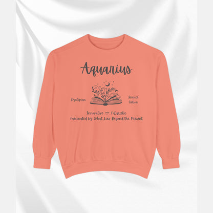 Aquarius Book Lover Sweatshirt, Zodiac Graphic Top, Literary Gift, Astrology Pullover,