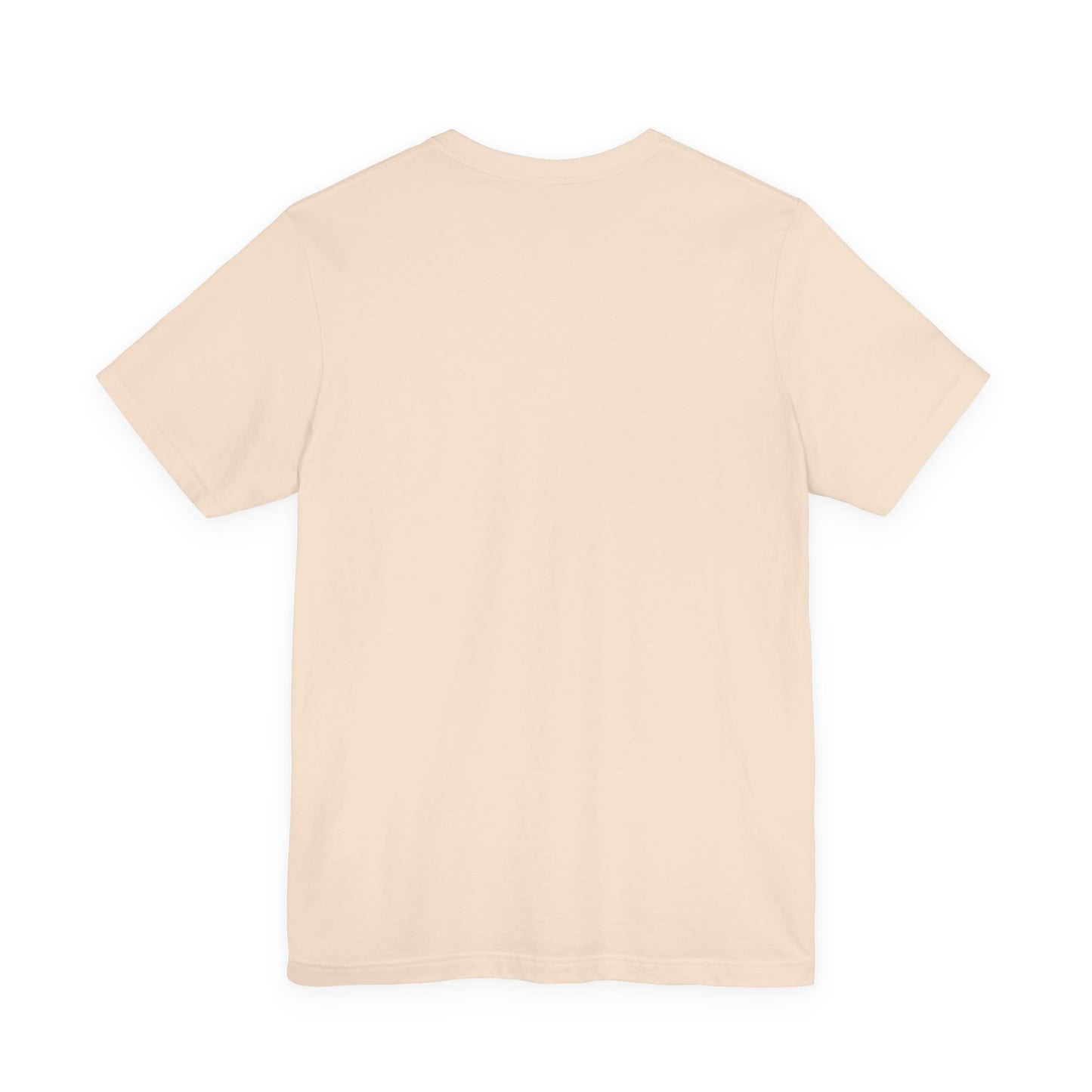 Beige t-shirt on a white background, back view