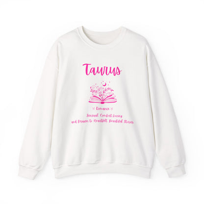 Taurus Book Lover Sweatshirt , Book Lover Shirt, Blac,  White or Light Pink,  Bright Pink Design