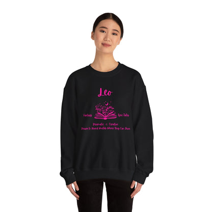 Leo Book Lover Sweatshirt , Book Lover Sweatshirt, Black, White or Light Pink, Bright Pink Design
