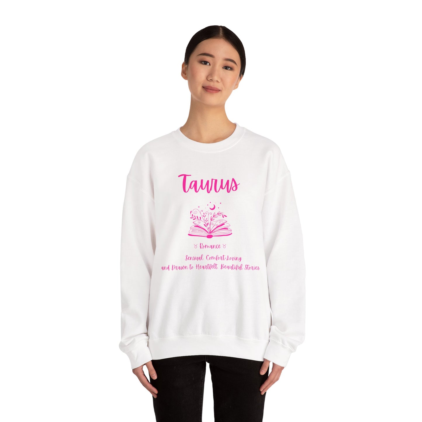 Taurus Book Lover Sweatshirt , Book Lover Shirt, Blac,  White or Light Pink,  Bright Pink Design