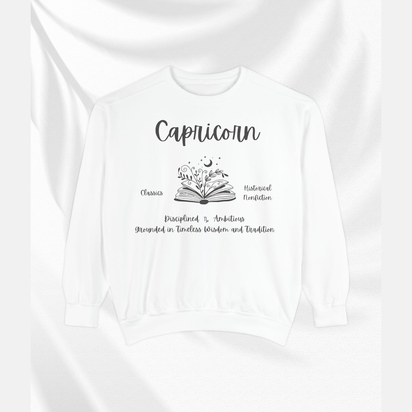 Capricorn Book Lover Sweatshirt, Capricorn zodiac long sleeve sweatshirt