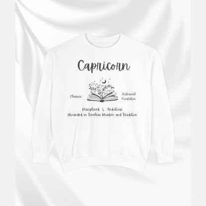 Capricorn Book Lover Sweatshirt, Capricorn zodiac long sleeve sweatshirt