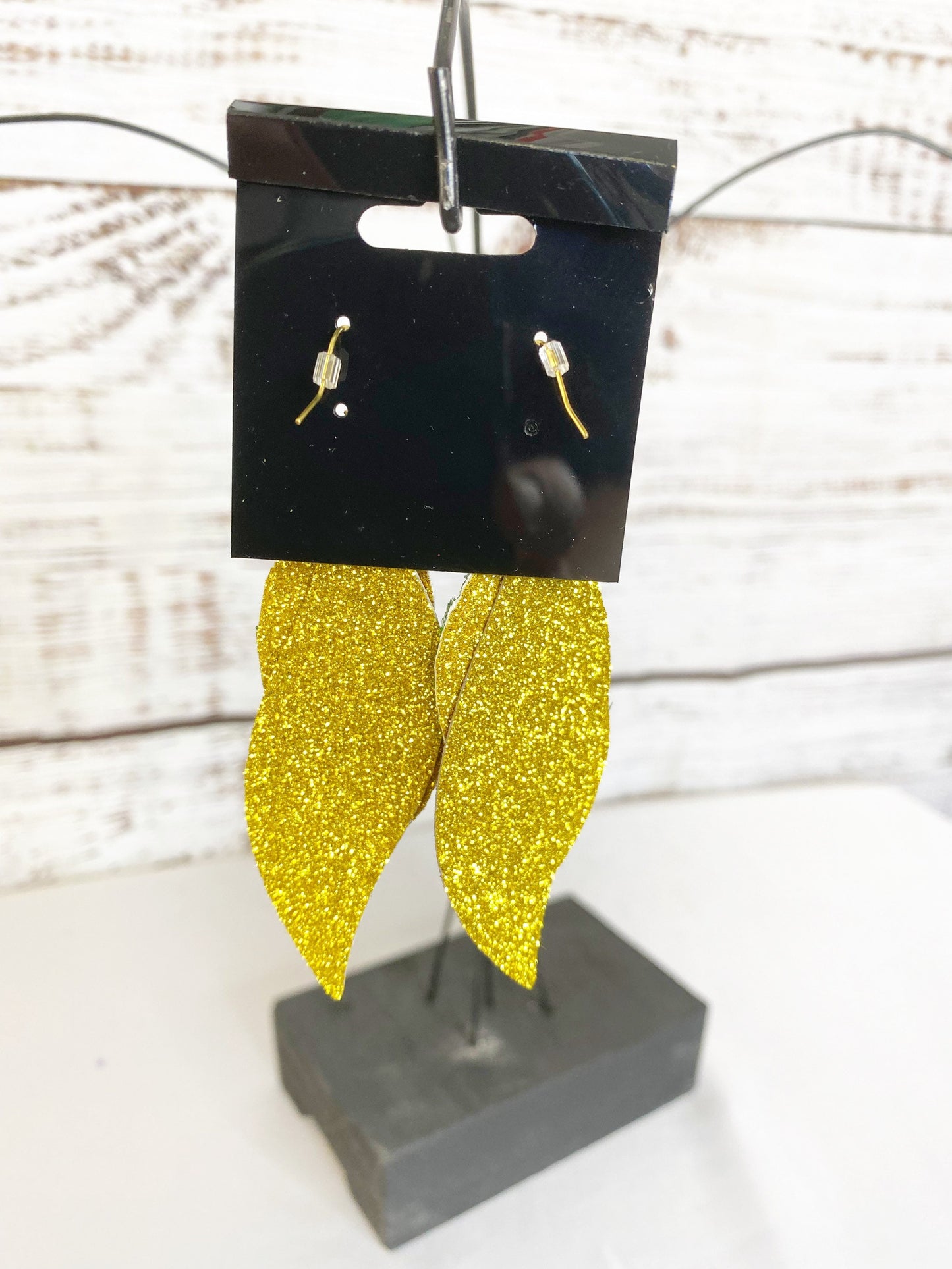 Mardi Gras Faux Leather Dangle Earrings: Purple, Gold, and Green
