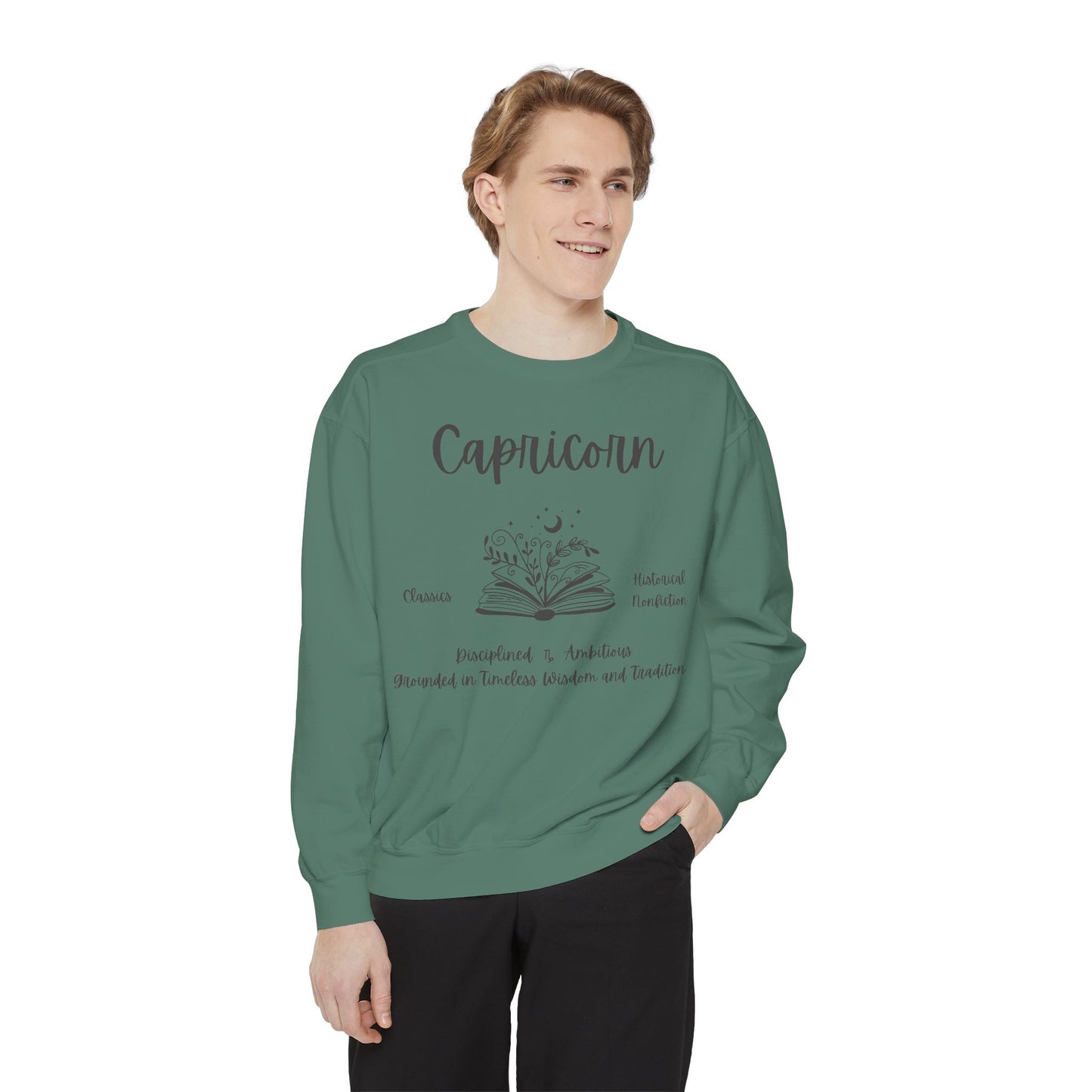 Capricorn Book Lover Sweatshirt, Capricorn zodiac long sleeve sweatshirt