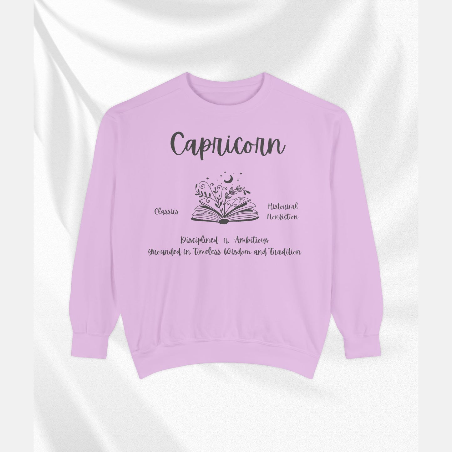 Capricorn Book Lover Sweatshirt, Capricorn zodiac long sleeve sweatshirt