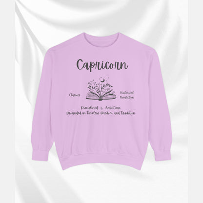 Capricorn Book Lover Sweatshirt, Capricorn zodiac long sleeve sweatshirt