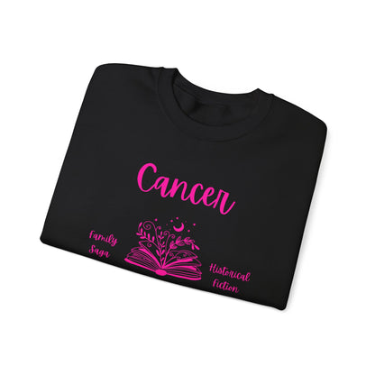 Cancer Zodiac Book Lover Sweatshirt,  Cozy Zodiac Sign Apparel, Cancer Birthday Present, Cancer Horoscope Sweatshirt,