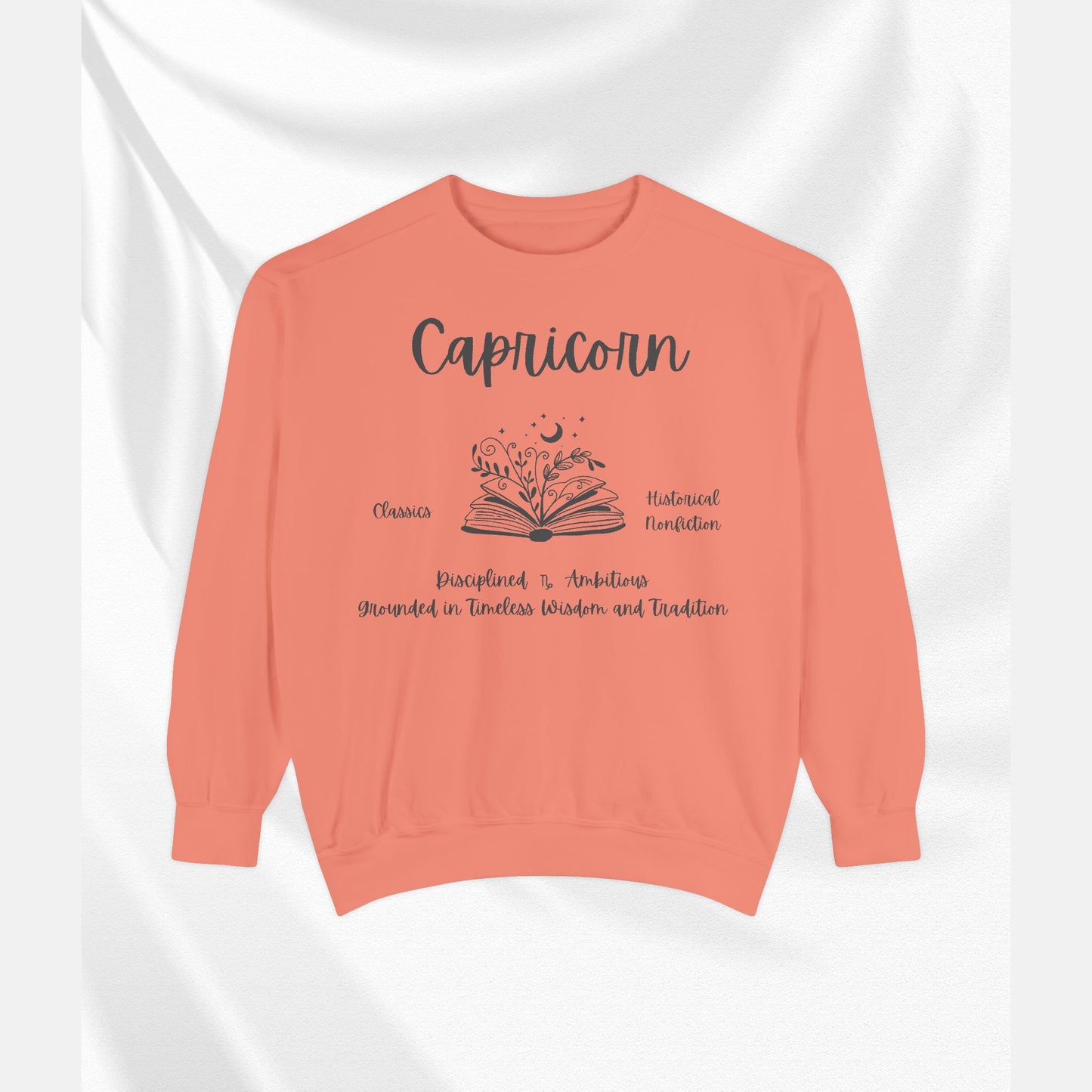 Capricorn Book Lover Sweatshirt, Capricorn zodiac long sleeve sweatshirt