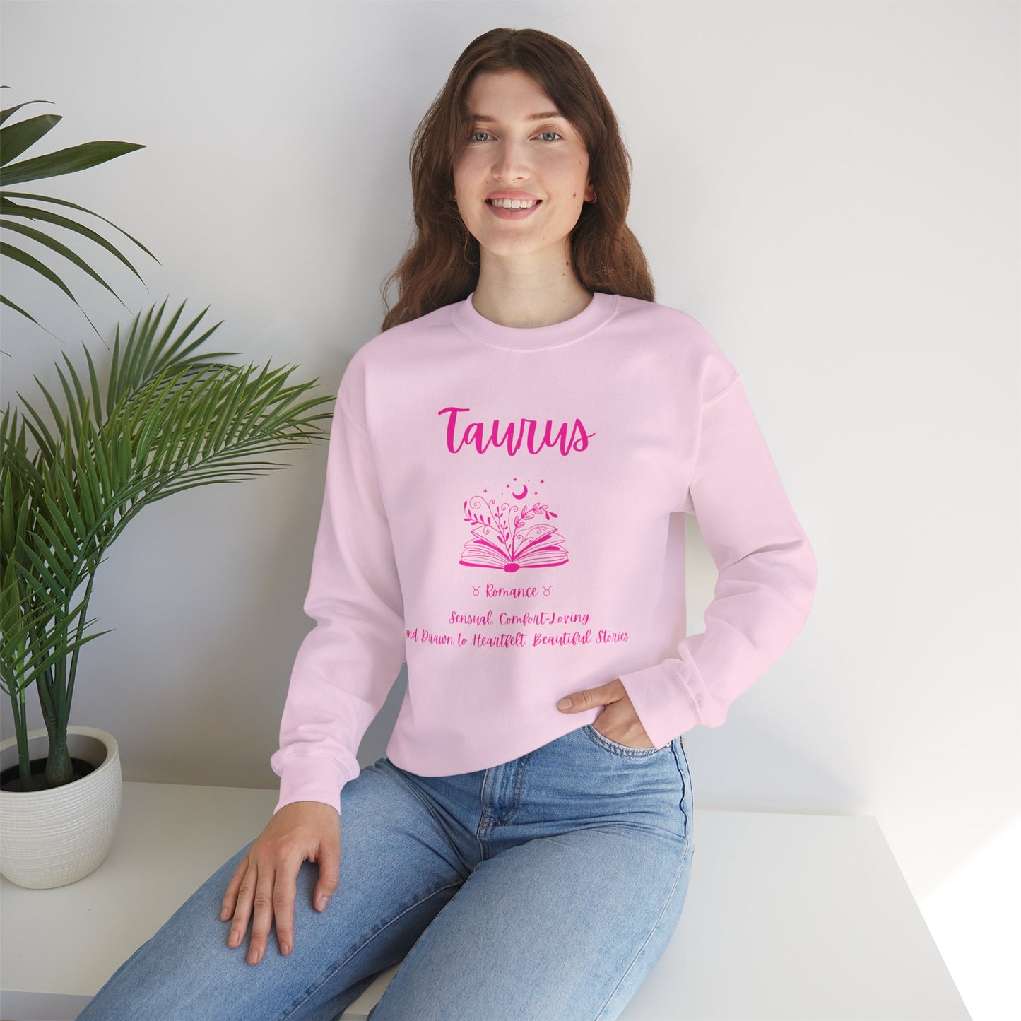 Taurus Book Lover Sweatshirt , Book Lover Shirt, Blac,  White or Light Pink,  Bright Pink Design