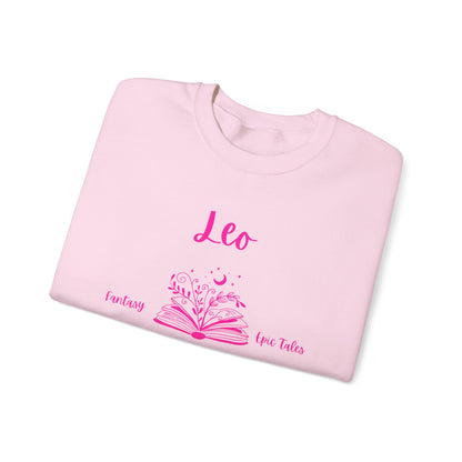 Leo Book Lover Sweatshirt , Book Lover Sweatshirt, Black, White or Light Pink, Bright Pink Design