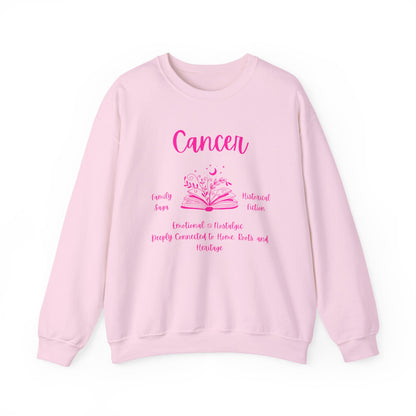 Cancer Zodiac Book Lover Sweatshirt,  Cozy Zodiac Sign Apparel, Cancer Birthday Present, Cancer Horoscope Sweatshirt,