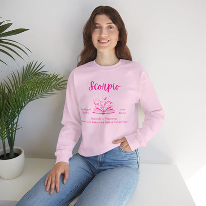 Scorpio Book Lover Sweatshirt, Book Lover Sweatshirt, Black, White or Light Pink , Bright Pink Design