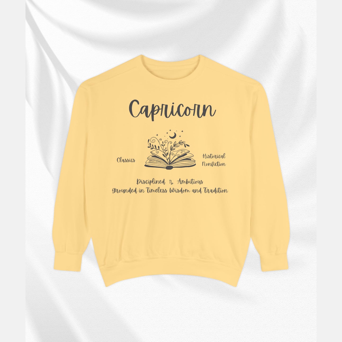 Capricorn Book Lover Sweatshirt, Capricorn zodiac long sleeve sweatshirt