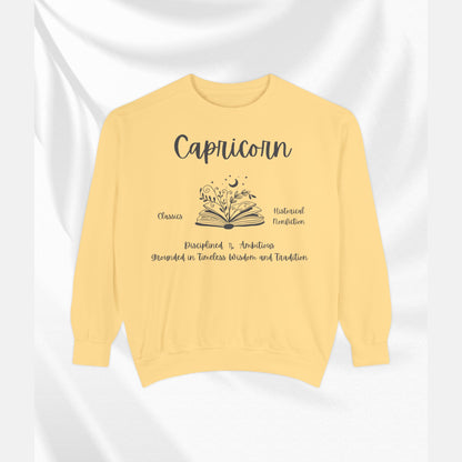 Capricorn Book Lover Sweatshirt, Capricorn zodiac long sleeve sweatshirt