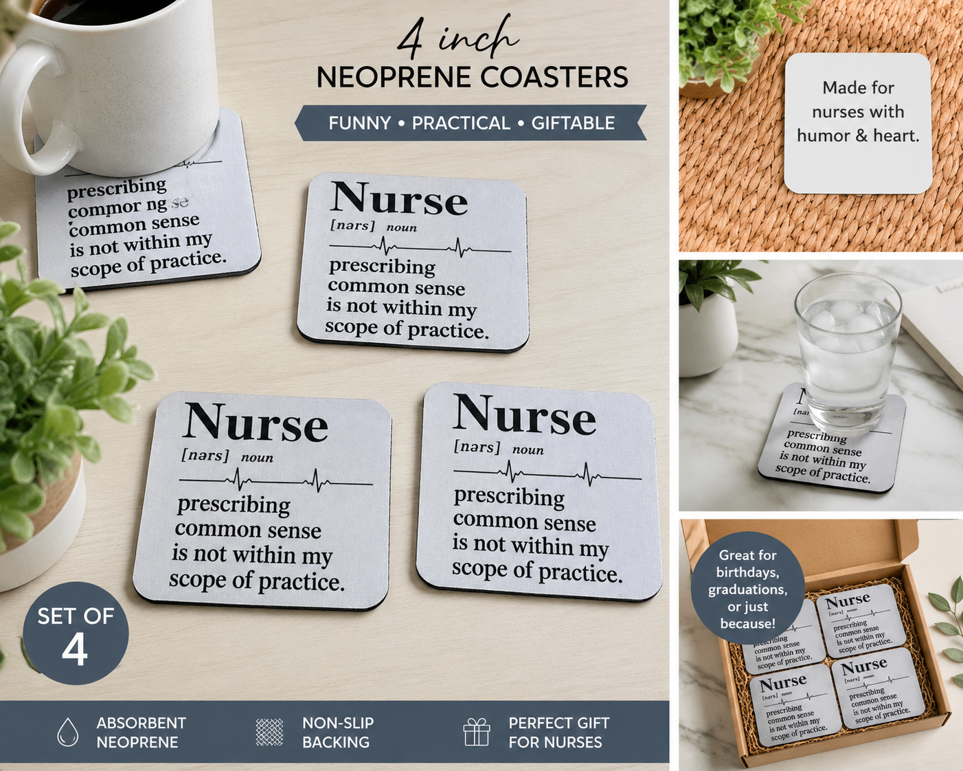 Nurse Coaster Set of Four