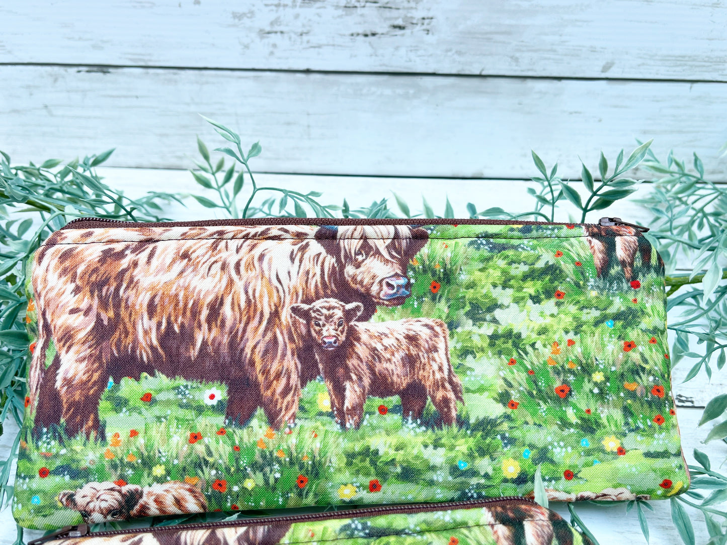 Highland Cow Zipper pouches