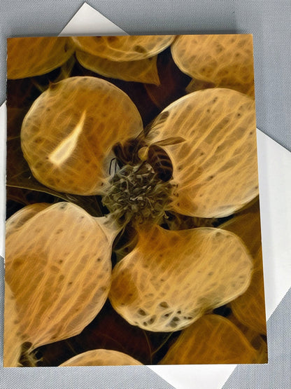 Bee Floral Notecard Set: Glossy Greeting Cards with Envelopes