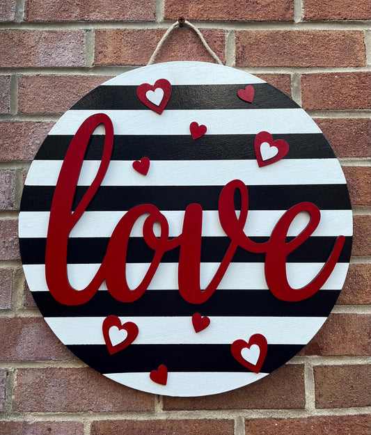 Valentine’s Day wooden door hanger, Handmade door hanger, Pink door hanger, wooden door hanger, Love door hanger, Door decor,