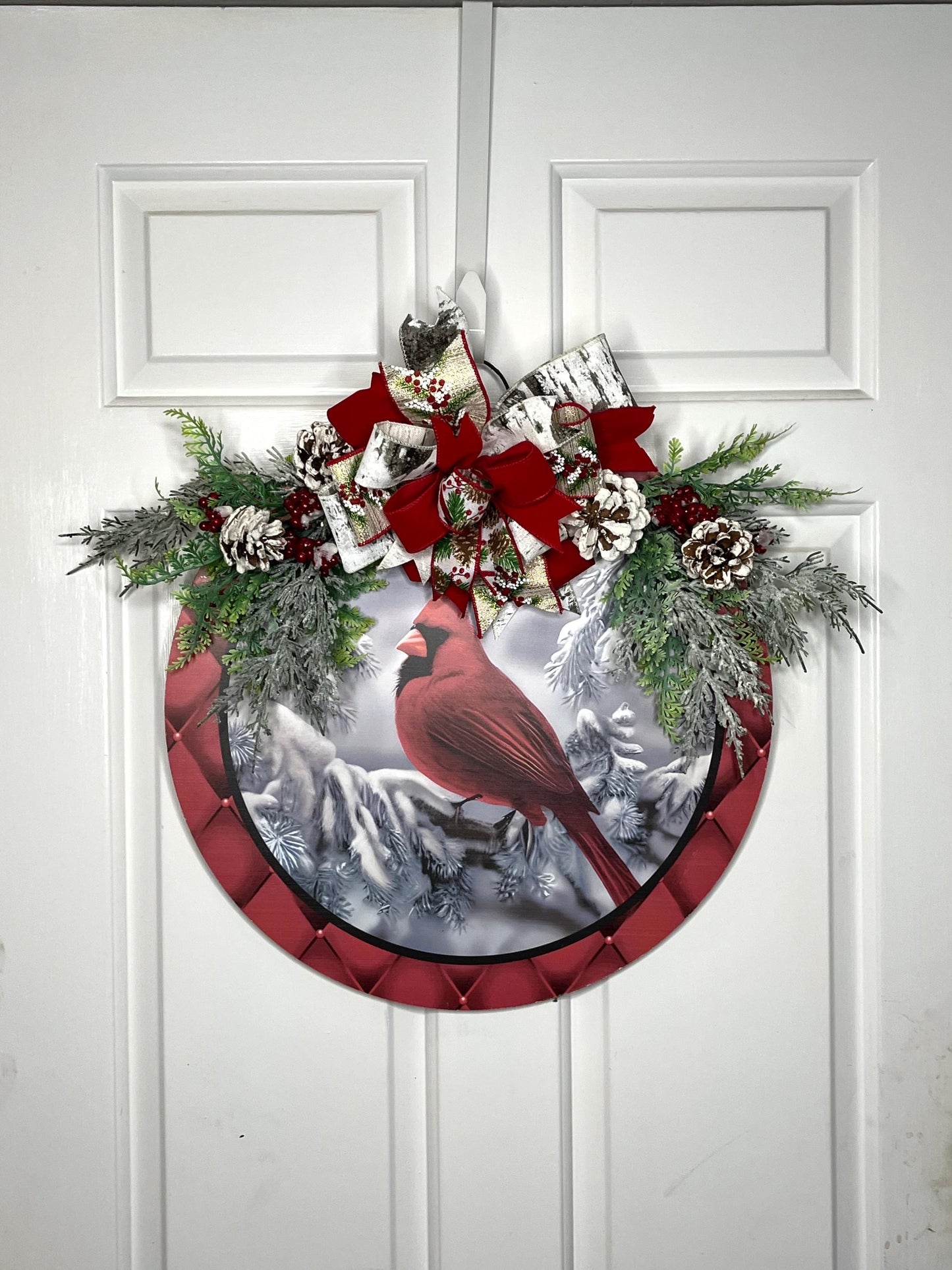 Christmas Cardinal door hanger, Cardinal door hanger, Cardinal, Cardinal decor