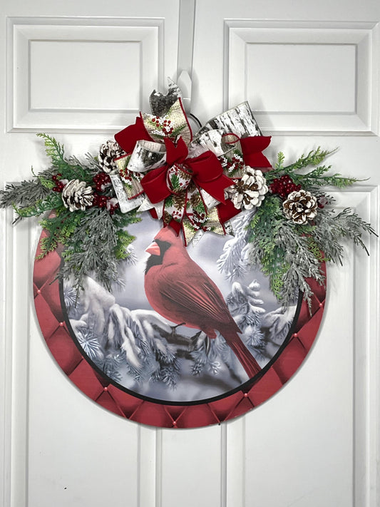 Christmas Cardinal door hanger, Cardinal door hanger, Cardinal, Cardinal decor